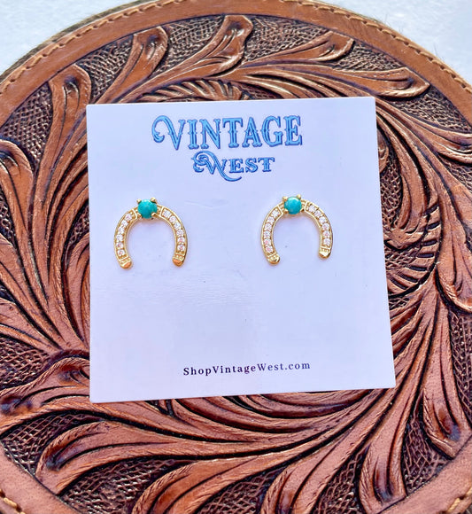 69. Gold & Turquoise Horseshoe