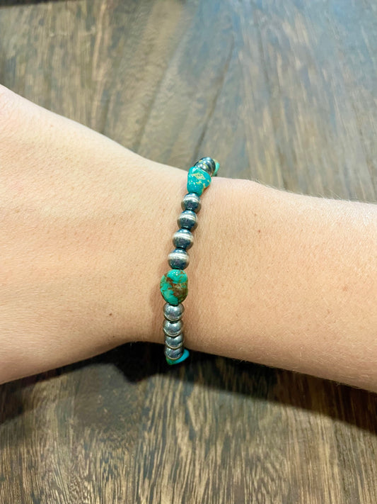 132. Turquoise and 6mm Pearls