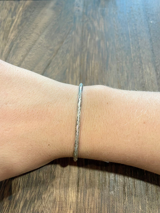 133.  Sterling Silver Stamped Cuff