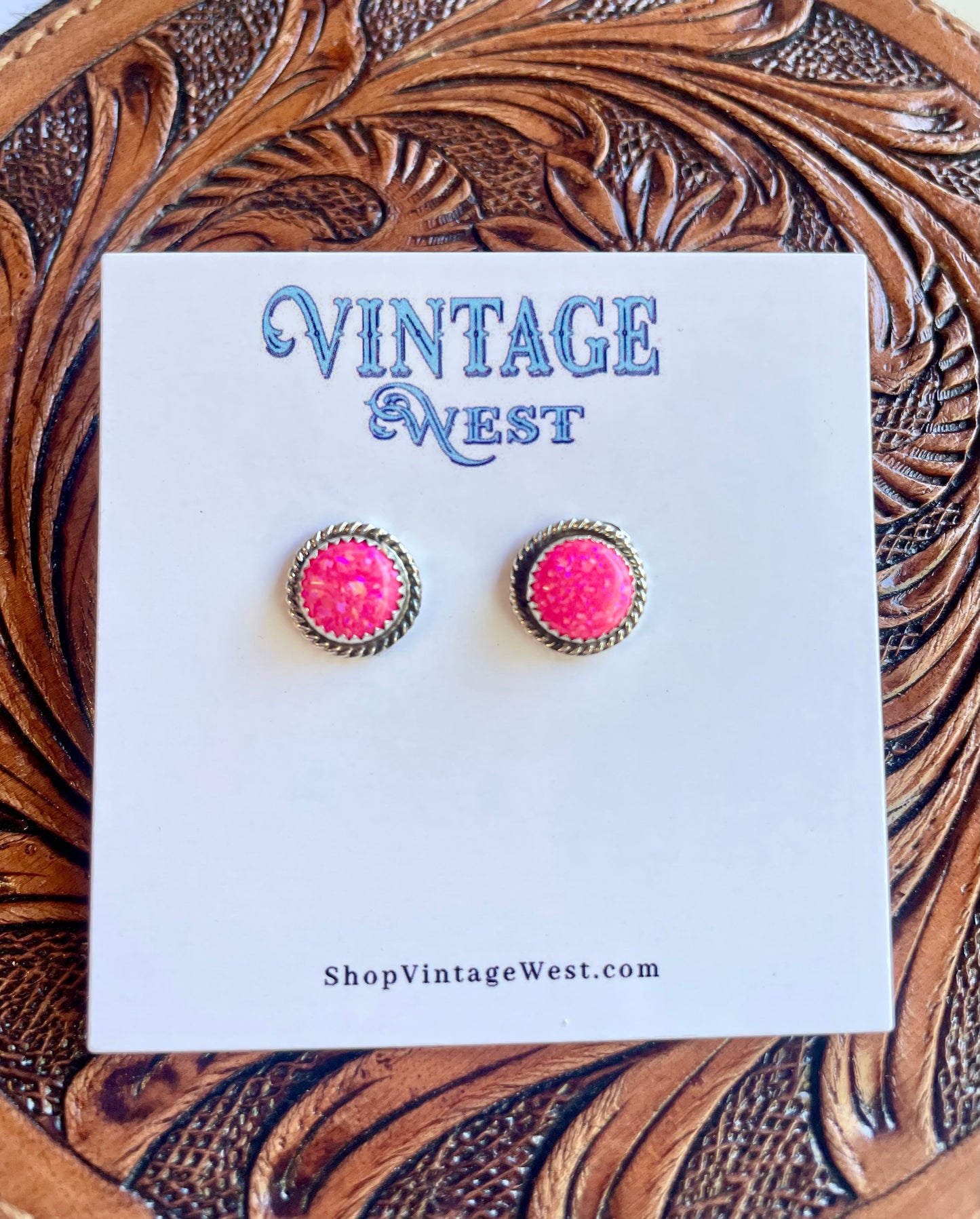Pink Opal Studs