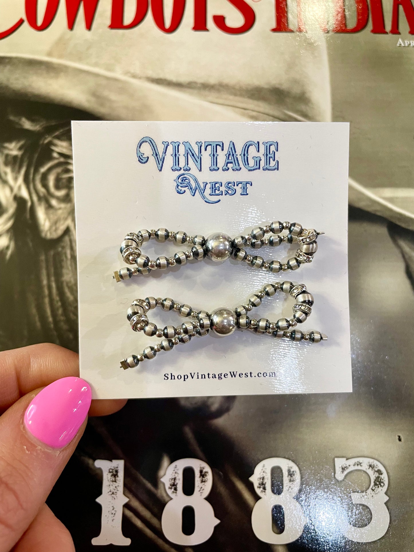 Sterling Silver Pearl Bow Earrings