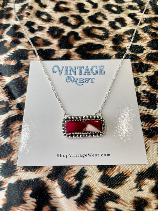 Dahlia Rose Bar Necklace