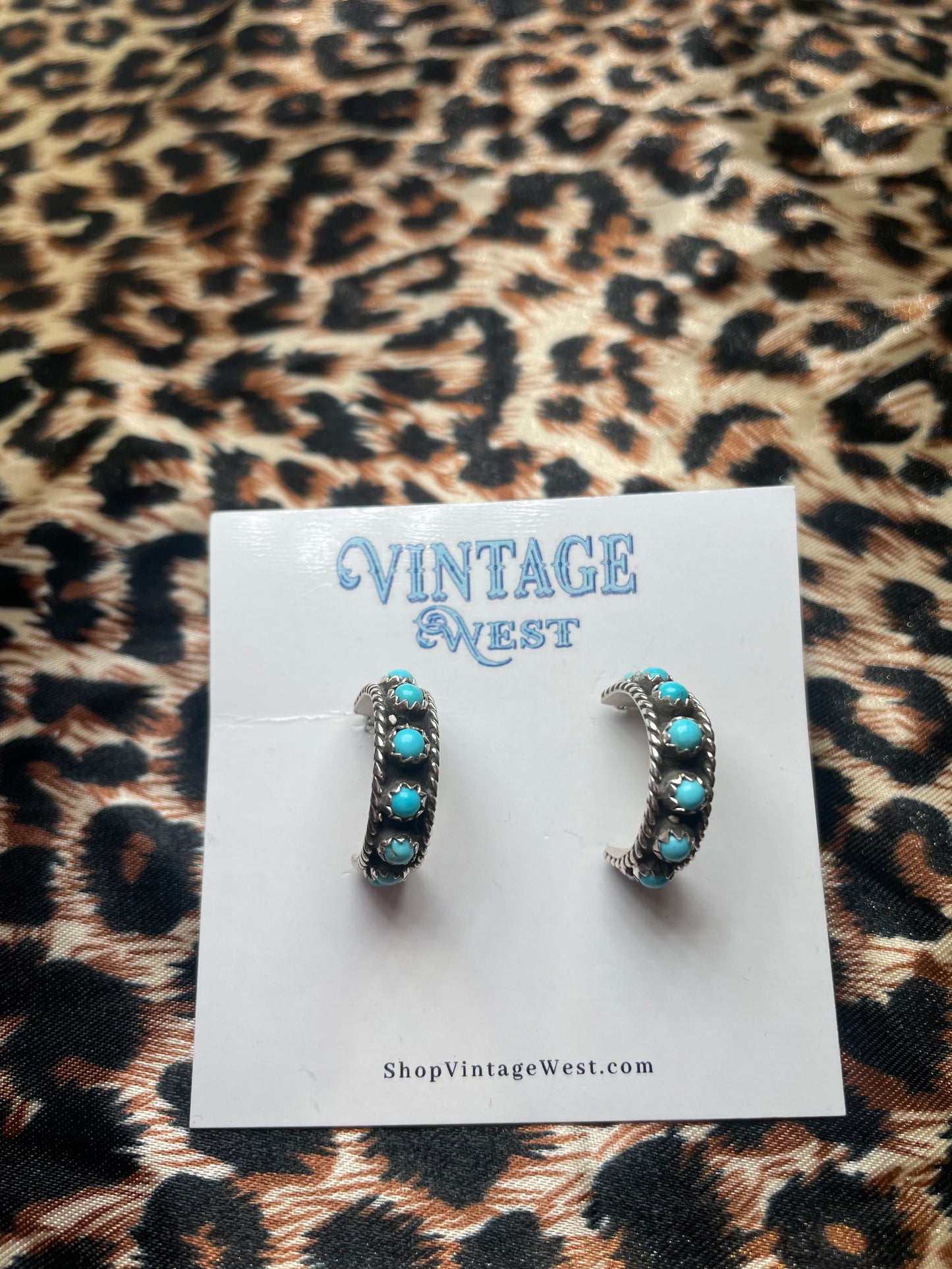 Sterling Silver and Turquoise Hoops