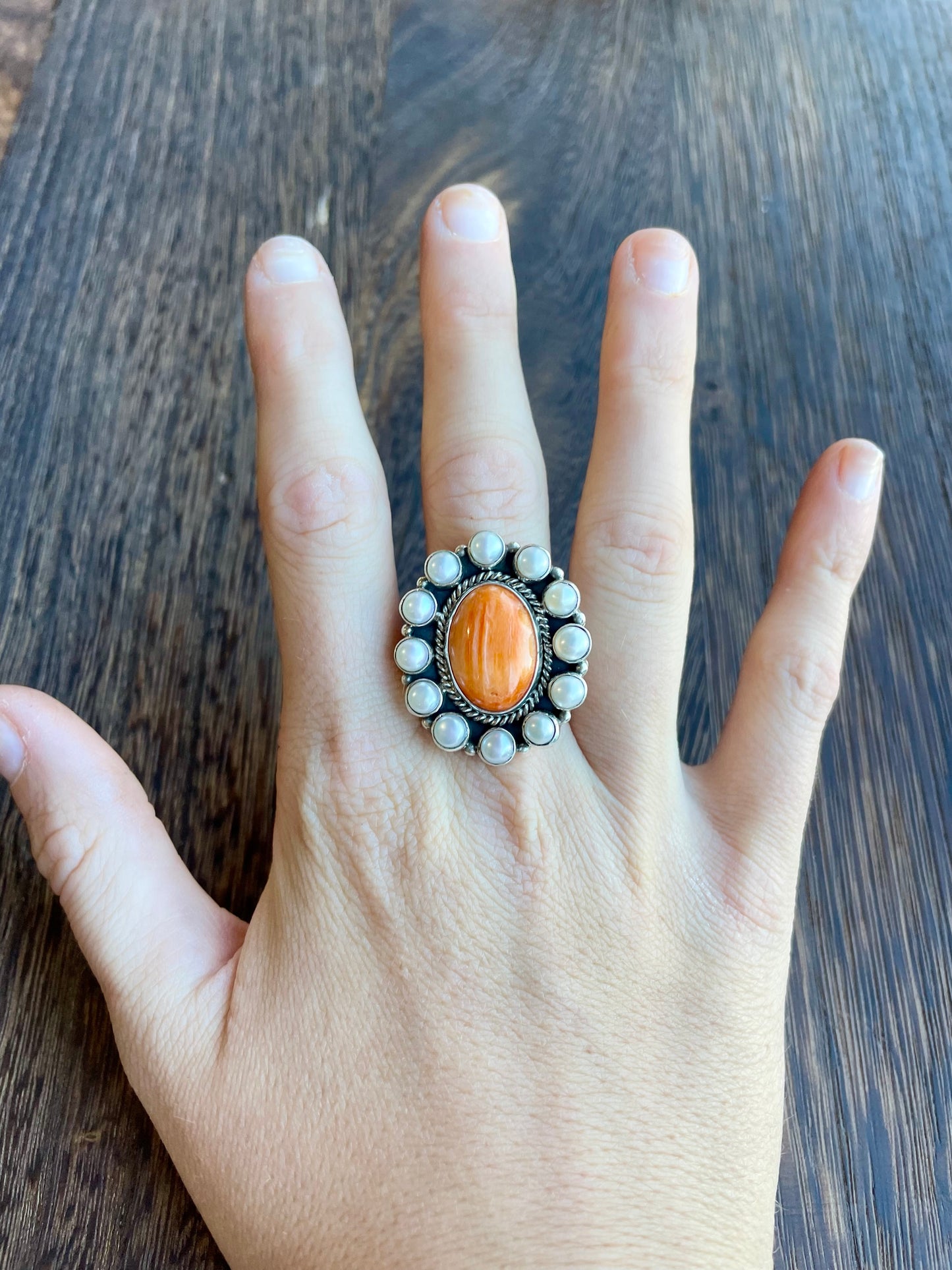 122. Mother of Pearl and Spiny Ring