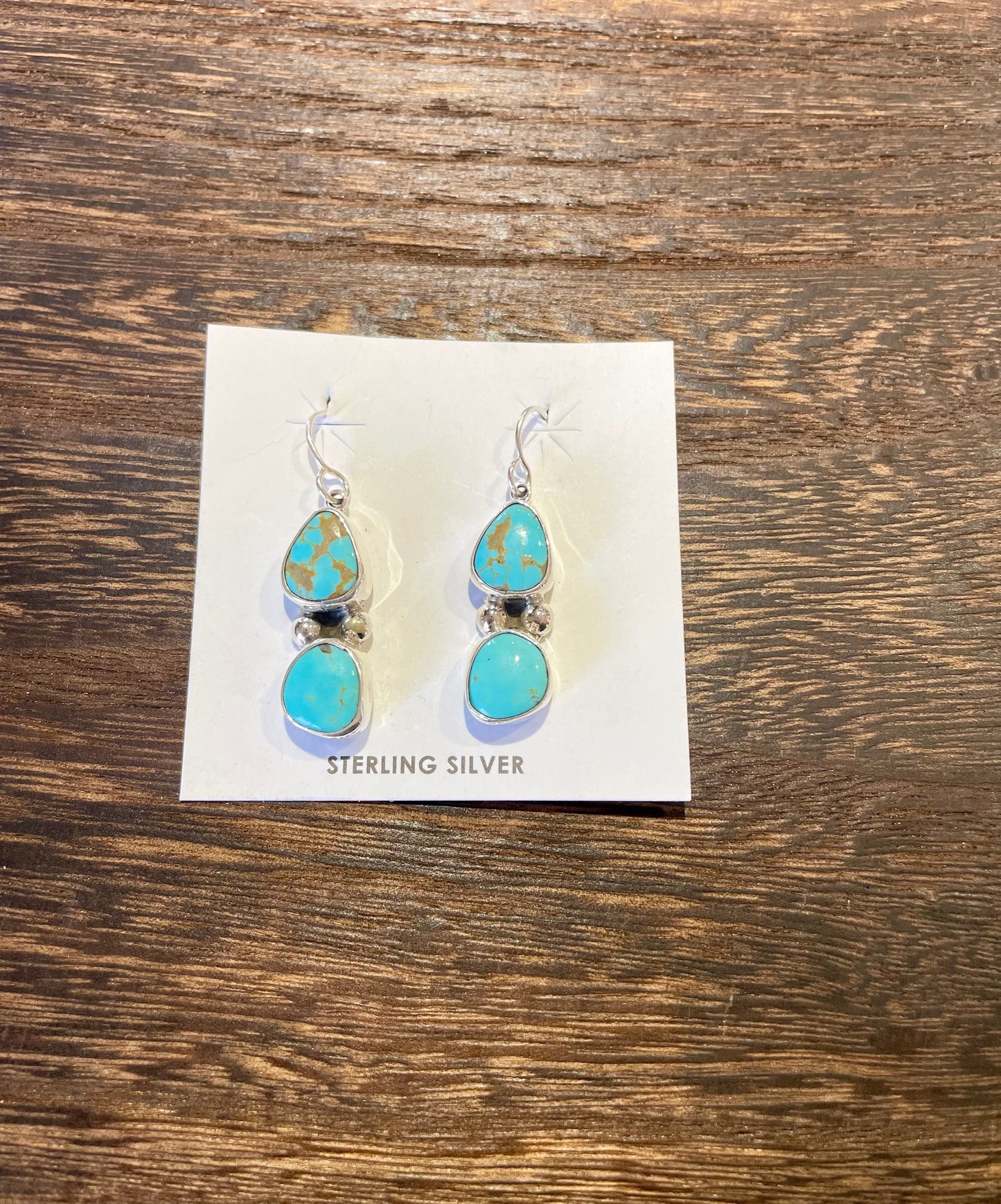 Turquoise 8 two stone Dangles