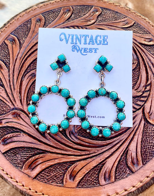 Kingman Dangle Hoop Earrings