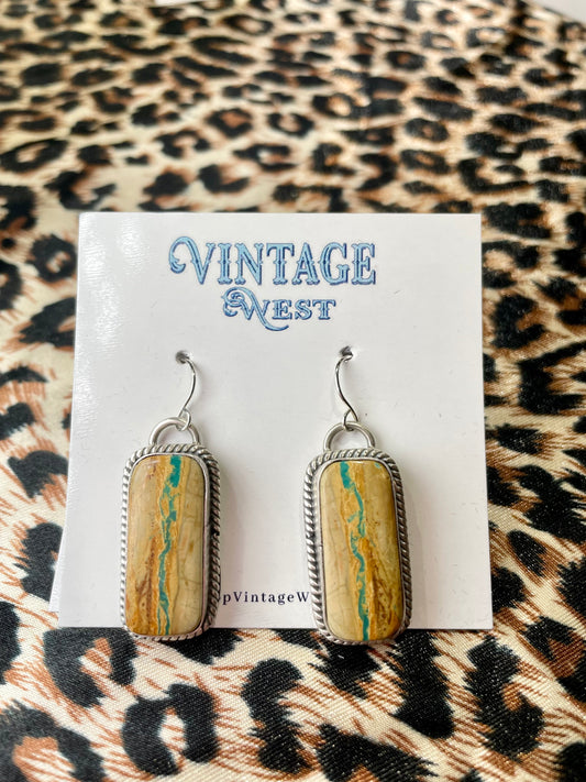 Boulder Ribbon Turquoise Earrings