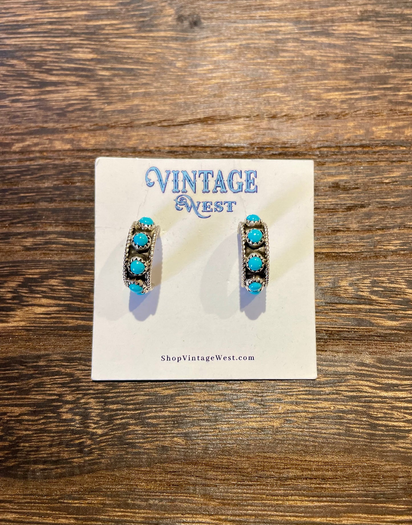 88. Sterling Silver and Turquoise half-hoops