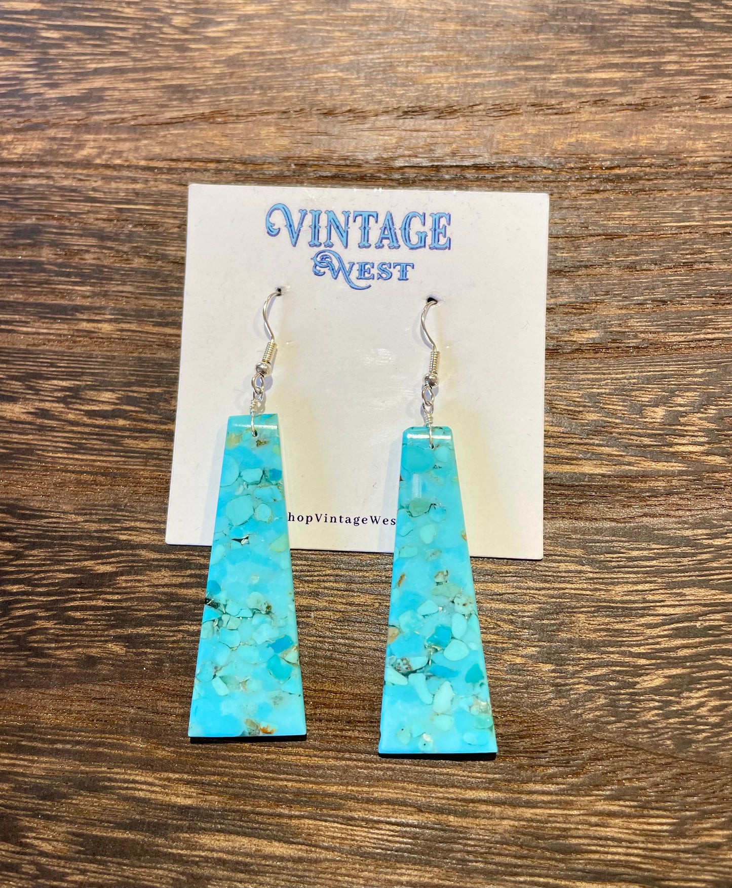 80. Turquoise Slab Earrings