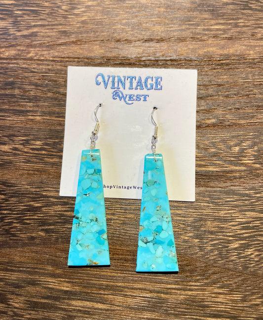 80. Turquoise Slab Earrings