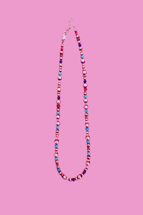 Multi Colored Sterling Silver Necklace