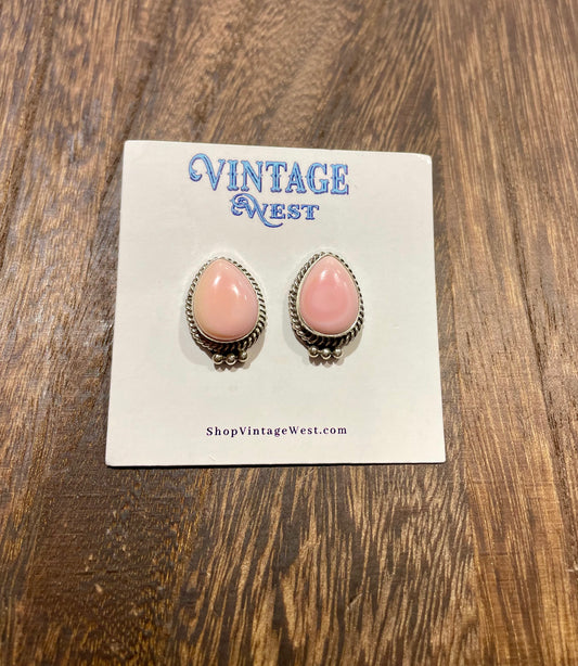 Pink Conch Earrings