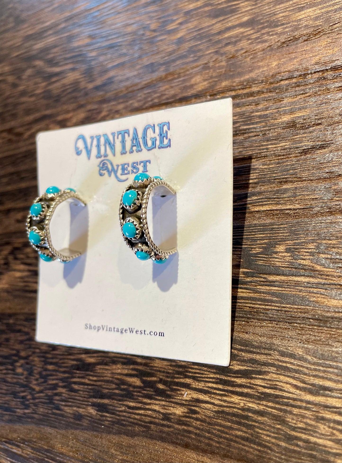 88. Sterling Silver and Turquoise half-hoops